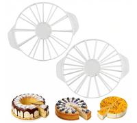 XINGNA 2 Pcs Round Cake Cutter, Cake Divider and Slicer - Reusable Cheesecake Cutter with Side Handles, Press Tool for Even 10/12/14/16 Slices, Ideal for Cakes, Bread, Pastry, Torte (32/26.5 cm)