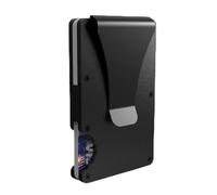 XINGNA Minimalist Wallet for Men,Metal Money Clip Slim Wallet,RFID Blocking Credit Card Holder, Black, Minimalist