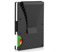 XINGNA Minimalist Wallet for Men,Metal Money Clip Slim Wallet,RFID Blocking Credit Card Holder, Carbon Fiber Black, Minimalist