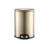XINGNANUP Bathroom Trash Can, Kitchen, Silent Stainless Steel Home Garbage Living Room Bedroom Office Pedal Type Covered 12L(Gold)