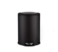 XINGNANUP Bathroom Trash Can, Kitchen, Silent Stainless Steel Home Garbage Living Room Bedroom Office Pedal Type Covered 12L(Black)