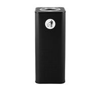 XINGNANUP Commercial Trash Cans, Square Can Durable Metal Paint with Lid, Open Top Modern Recycling Bin Waste Container,Outdoor(Black)