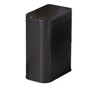 XINGNANUP Garbage Can Stainless Steel Automatic Trash, Soft Close Touchless with Inner Liner, Modern Narrow Metal Bin for Bathroom, Kitchen, Living Room Wastepaper Basket(Black,S)