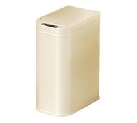 XINGNANUP Garbage Can Stainless Steel Automatic Trash, Soft Close Touchless with Inner Liner, Modern Narrow Metal Bin for Bathroom, Kitchen, Living Room Wastepaper Basket(White,S)