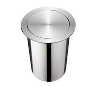 XINGNANUP Household and Commercial Stainless Steel Trash can A Hidden is Built into The countertop, Rocking lid Type Kitchen Meal Toilet Round Garbage bin, for Hotel spa Office Home