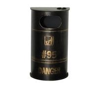 XINGNANUP Outdoor Garbage Can Industrial Style Trash, Creative D-shaped Iron with Ashtray Vintage American Old for Home Bar and Restaurant Large(Bronze)