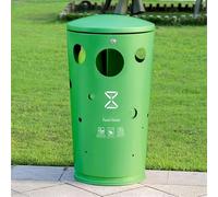 XINGNANUP Outdoor Garbage Can Steel Trash Creative Round Bin Mushroom Shape Courtyard Metal Classification Large(Bianco)