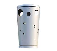 XINGNANUP Outdoor Garbage Can Steel Trash Creative Round Bin Mushroom Shape Courtyard Metal Classification Large(Silver gray)