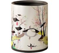 XINGNANUP Trash Can 14 Liter/3.7 Gallon Modern Chinese Style, Stainless Steel Lidless, Open Top Round Wastebasket with Inner Bucket for Home Office Bathroom(Multi-colored 2)