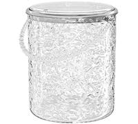 XINGNANUP Trash Can Clear with Lid, Round with Press Type and Exquisite Handle, Modern Plastic Waste Basket for Living Room, Bedroom, Office Bathroom(Clear,S)