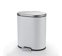 XINGNANUP Trash Can Fashion Pedal Garbage Bin Household Stainless Steel with Lid Creative Simplicity Foot-operated, 5 Colors Bathroom(White -6l)