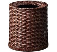 XINGNANUP Trash Can Rattan, Round Lidless Waste Basket, 8/12 Liter Open Top Woven with Inner Bin for Home Office Bathroom(8L)