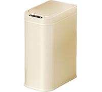 XINGNANUP Trash Can Stainless Steel Automatic, Soft Close Touchless Garbage with Inner Liner, Modern Narrow Metal Bin for Bathroom, Kitchen, Living Room Can(Gun Gray,S(White,L)