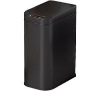 XINGNANUP Trash Can Stainless Steel Automatic, Soft Close Touchless Garbage with Inner Liner, Modern Narrow Metal Bin for Bathroom, Kitchen, Living Room Can(Gun Gray,S(Black,S)
