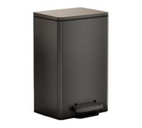 XINGNANUP Trash Cans Can with Lid, Stainless Steel Garbage with Foot Pedal, Soft Close Step with Inner Bucket for Home Office Commercial Kitchen Trashcan(Black,15L)