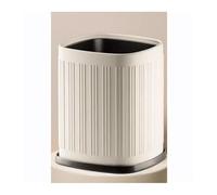 XINGNANUP Waste Bin Trash Can Living Room Kitchen Large Capacity Stainless Steel Lidless Double Layer Striped Wastebasket Paper Basket, 8L/12L/15L Rubbish(A,8L)