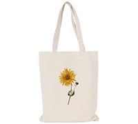 XINGNIAO Canvas Floral Botanical Tote Bag for Women Teacher, Reusable Grocery Bags, Cute Cat Tote Bags Aesthetic for Shopping