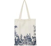 XINGNIAO Canvas Floral Botanical Tote Bag for Women Teacher, Reusable Grocery Bags, Cute Cat Tote Bags Aesthetic for Shopping