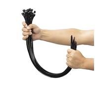 XINGO 100 PCS Black Cable Ties Heavy Duty, 600mm x 9mm Long with 80 KGS Ultra Strong Tensile Strength, Large UV Resistant Cable Ties Extra Long Tie Wraps for Outdoor Use