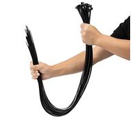 XINGO Black Cable Ties Heavy Duty 25 PCS, 1200mm x 9mm Long with 80 KGS Ultra Strong Tensile Strength, Large UV Resistant Cable Ties Extra Long Tie Wraps for Outdoor Use