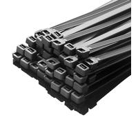 XINGO Black Cable Ties Heavy Duty 250 Pieces, with 70 kg Tensile Strength, Premium Nylon Cable Wire Ties, Self-Locking Plastic Ties for Indoor and Outdoor Use