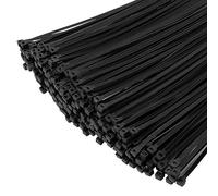 XINGO Black Cable Ties Pack of 1000, 300mm x 4.8mm, Premium Nylon Durable Zip Ties, Self-Locking UV Resistant Nylon Plastic Wire Ties for Indoor and Outdoor