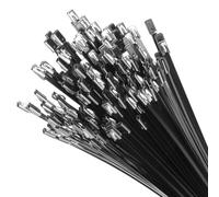 XINGO Long Black Metal Cable Ties 100 Pack, 650mm x 4.6mm, 304 Stainless Steel Heavy Duty Zip Ties, Multi-Purpose Self-Locking Cable Ties for Exhaust Wrap, Outdoor and Canopy Etc