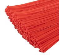 XINGO Red Cable Ties Pack of 1000, 200mm x 4.8mm, Premium Nylon Durable Zip Ties, Self-Locking UV Resistant Nylon Plastic Wire Ties for Indoor and Outdoor