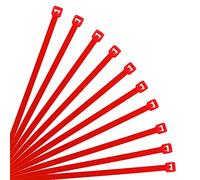 XINGO Red Cable Ties Pack of 500, 250mm x 3.6mm,Premium Nylon Durable Zip Ties, Self-Locking UV Resistant Nylon Plastic Wire Ties for indoor and outdoorTies for indoor and outdoor (250mm x 3.6mm, Red)