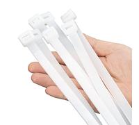 XINGO White Cable Ties Heavy Duty 40 PCS, 500mm x 12mm Long with 114KGS Ultra Strong Tensile Strength, Large UV Resistant Cable Ties Extra Long Tie Wraps for Outdoor Use
