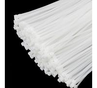 XINGO White Cable Ties Pack of 1000, 300mm x 4.8mm, Premium Nylon Durable Zip Ties, Self-Locking UV Resistant Nylon Plastic Wire Ties for Indoor and Outdoor