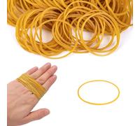 Xingrun Yellow Rubber Elastic Bands 400Pcs Thick Natural Rubber Bands Heavy Duty Strong Elastic Bands for Tie Dye, Hair, Pens, Crab, Catapults, Bills, Bank Paper, Office Supplies (38mm)