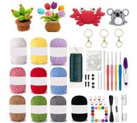 XingShengLink Crochet Kits for Beginners,1300 Yards Crochet Yarn with 54PCS Portable Crochet Set,Crochet Hooks 2/2.5/3/4mm