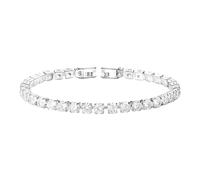 XINGSHUNFU Elegant Women's Square Zircons Roman Style Classic Tennis Bracelet(White)