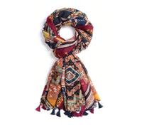 XINGSHUNFU Scarf for Women Lightweight Fashion Floral Printed Scarves Boho Fall Winter Fringed Shawl Wraps(Color Lattice)