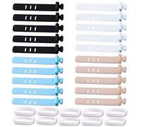 XINGSUI 20 pcs Cable Ties,Cable Cord Organizers,Wire Ties Management with Lock Buckle,for Earphone Phone Charger Audio Cable Computer (Blue, White, Black, Brown)
