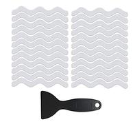 XINGSUI 24Pcs Non-Slip Stickers,Non-Slip Bathroom Stickers,Transparent Anti Slip Grip Stickers,With Scraper,for bathrooms, kitchens, stairs and other slippery areas of the home (Transparent)