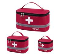 XINGSUI 3 Pcs First Aid Bag Empty, Portable Travel First Aid Kit, Drug Pack Storage Bag Empty, for Home, Office, Vehicle, Camping, Workplace & Outdoor (Red, 3 Sizes)