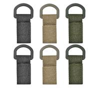 XINGSUI 6 Pcs Tactical Hanging Belt Webbing Carabiner Buckle,Keychains Hanging Buckle,Strap Nylon Snap Hook Clip,for Outdoor Camping Hiking(Black, Green Army Green)