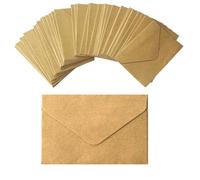 XINGSUI 80 Pcs 14.13 * 2.75 Inches Mini Kraft Envelopes,Small Coloured Envelope, Minimalist Flap Gift Envelopes, for Greeting Cards,Invitations,Gifts,Small Letters(Brown