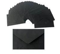 XINGSUI 80 Pcs 14.13 * 2.75 Inches Mini Kraft Envelopes,Small Coloured Envelope, Minimalist Flap Gift Envelopes, for Greeting Cards,Invitations,Gifts,Small Letters(Black