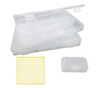 XINGSUI Rectangular Plastic Boxes,Photo Storage Box,Clear Plastic Organizer Storage Box,for Cards Pictures Stamps Office Supplies (2 L+18 S)