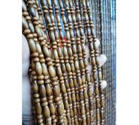 XINGWANGG Natural Wood Beaded Curtains for Doorways,Room Divider String Curtains,for Door Living Room Bedroom Hallway Window Hanging Decoration,Width x Height (Brown,80cm x 180cm(41 Strands)