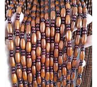XINGWANGG Natural Wood Beaded Curtains for Doorways,Room Divider String Curtains,for Door Living Room Bedroom Hallway Window Hanging Decoration,Width x Height (Teak,50cm x 80cm(26 Strands)