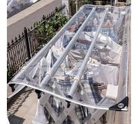 XINGWANGG Tarps,Clear Tarpaulin Heavy Duty Water Proof Cover with Rubber Strengthened Corners,0.35mm Thick,400g/㎡,for Garden Gazebo Panels,with Rope,Customizable (1.2m x 2m(3.9ft x 6.6ft))