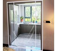 XINGWANGG Window Insulation Kits Keep Cold or Heat Out, Transparent Secondary Glazing Film for Windows & Doors, Windproof Plastic Curtain, Self-Adhesive, Reusable, Width x Height (100cm x 180cm)
