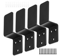 Xingwenhao 2 x 4 Door Barricade Brackets, 4 Pieces 2 x 4 Door Lock Z Shape Z Angle Bracket Z Security Door Lock Brackets Metal Angle Z Bracket Drop Open Bar Door Lock Brackets for 2 x 4 Lumber