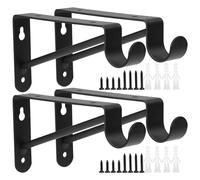 Xingwenhao Heavy Duty Shelf Bracket, 4 Pieces, Alloy Steel, Wall Mounted, Black