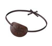 XINGYAOGJ Medieval Pirate Embossed Eye Patch Vintage Faux Leather Eyepatch Renaissance Viking Single Eye Cover Halloween Pirate Captain Eye Blindfold Cosplay Costume Accessory