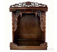 XINGYAOSM Household Shrine Meditation Table Wall-mounted Wooden Buddhist altar, Guan Gong And Guanyin Pooja Statue Display Cabinet, with a Drawer for Pooja And Incense Offerings(Brown,80cm/31.4in)